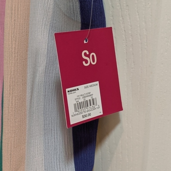 SO Women's Tie Shoulder Tank Top Size Medium - New - Picture 5 of 6